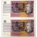 AUSTRALIA 1967 . FIVE 5 DOLLAR BANKNOTE . COOMBS/WILSON . CONSECUTIVE PAIR . LAST PREFIX NCS